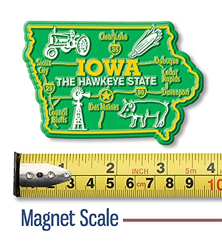 Imán decorativo gigante del estado de Iowa, 3.7" x 2.5" miniatura 2