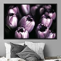 Framed Canvas Wall Art Flora Snapshot Closeup Dark Expressive Farmhouse/Country Floral Multicolor Photography Realism Single - 16x24 inches