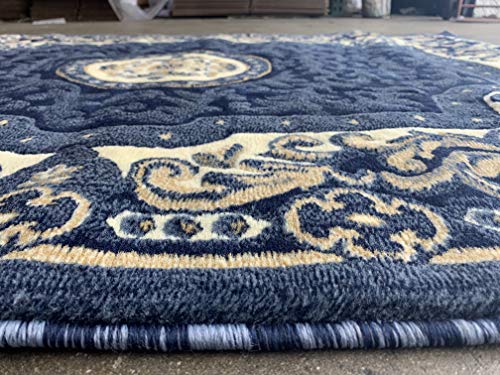 Carpet King Traditional Persian Area Rug Navy Dark Blue Black & Beige Design 101 (5 Feet 2 Inch X 7 Feet 3 Inch) #TOP2