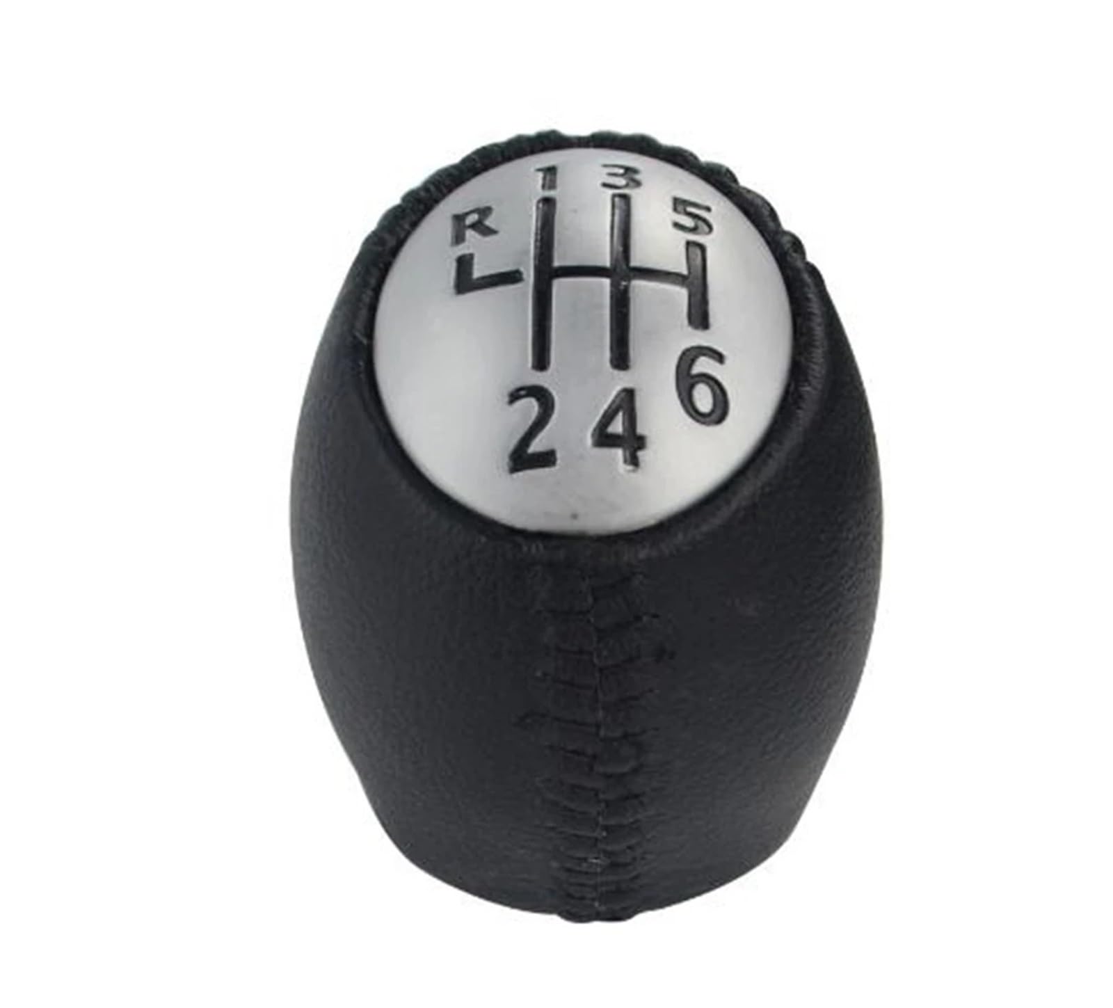 BWSDMZJQRT Car Gear Shifter Knob for Megane 6 Speed Car PU Leather Gear Shift Shifter Knob Lever Stick