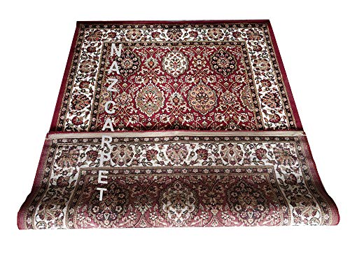 Image of Kashmiri Traditional Woollen Carpet with Advanced 1 Inch Thickness & Classical Look 275x360cm (9x12 Feet) Color Maroon