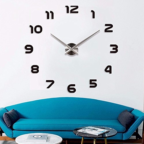 WorldCare® Muhsein Metal Moderm DIY Wall Clock Acrylic Metal Mirror Wall Watch Home Decoration Super Big Clocks Multi 47 inch