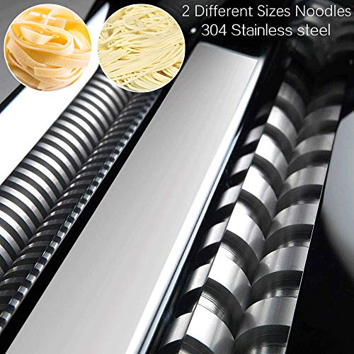 OKK Pasta Maker Machine - Stainless Steel Adjustable Thickness Manual Roller Noodles Maker with Hand Crank for Kitchen Homemade - Thumbnail 2