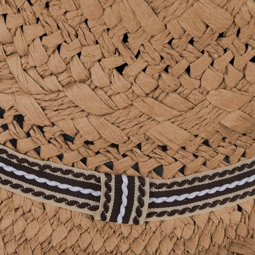 OhMill Straw Fedora Hats Kids Derby Hat Boys Trilby Hat Panama Fedora Hats Short Brim Summer Cap Boys Girls 3-6 Years3