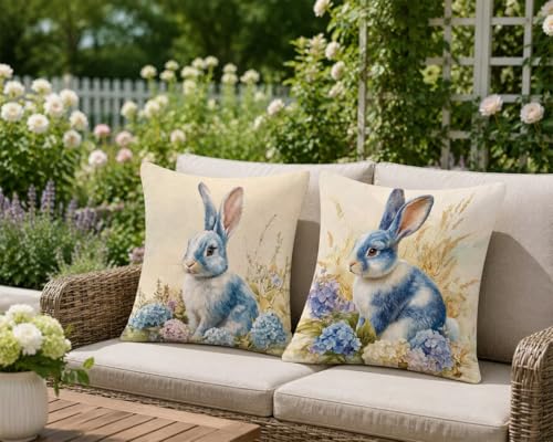Housse de coussin en lin extérieur imperméable 50x50cm beige - 5