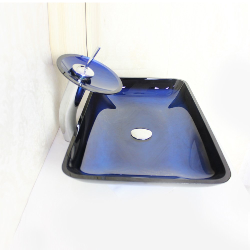 Ovales Blaues Glas-Waschbecken 22 X 14 Zoll – Mit Produktbild-Vorschau 5