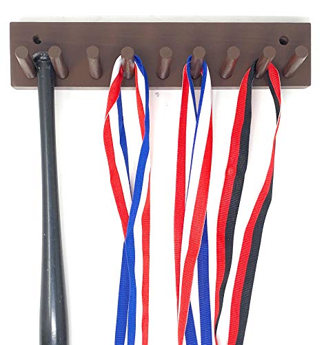 MWCSPORTS Baseball Bat Rack Holder Display Meant to Hold up to 8 Mini Collectible Bats Awards Metals