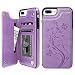iPhone 7 Plus Wallet Case with Card Holder, iPhone 8 Plus Cover Premium PU Leather Kickstand Card Slots Shell Magnetic Clasp Skin for iPhone 7 Plus & 8 Plus, Purple
