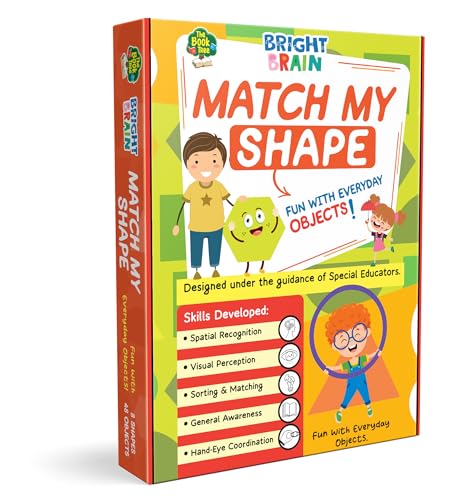 Image of Bright Brain Match My Shape | Shape Recognition & Sorting Matching Game for Kids Ages 3+ | Everyday Objects Learning Toy | Birthday Gift for Boys & Girls | Develops Cognitive & Motor Skills