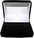Black Velvet Lift Top Jewelry Box for a Pair of Earrings in Display Case