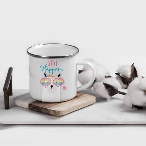 Vista 113 de Andaz Press Taza de café de acero inoxidable con temática de alpaca de llama de 11 onzas, regalo de broma, colorido bohemio con gráficos de llama
