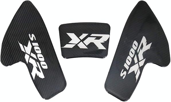 Motorcycle Carbon Fiber Tank Pad Sticker Oil Fuel Decal Tank Protector Emblem Compatible with BMW S1000XR One Set, White