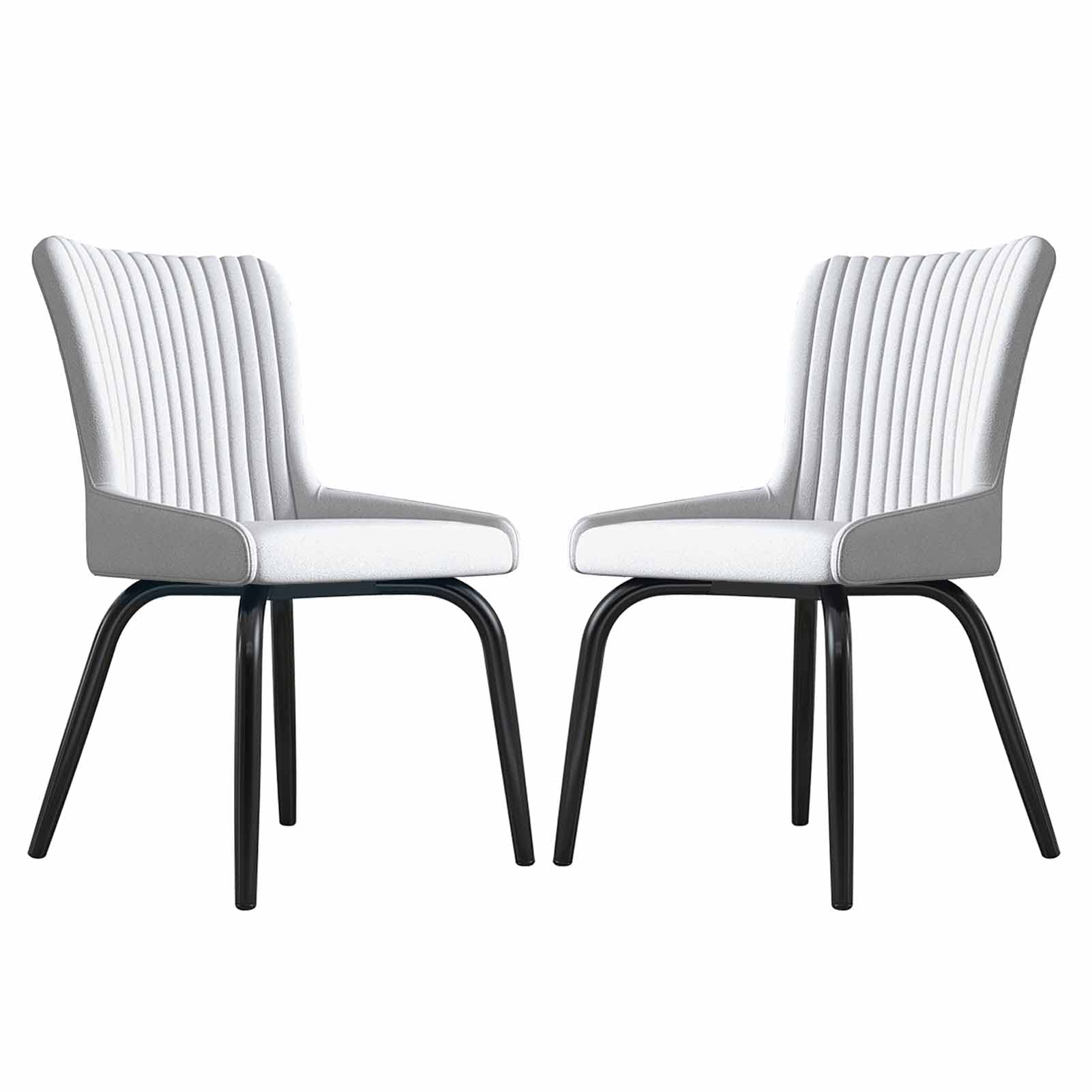 Chaise à manger rembourrée design élégant avec dossier capitonné lot de 2 premium