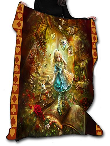 Wild Star@Home Alice in Wonderland Throw Gothic Fantasy Furniture Decoration Soft Warm Fleece Blanket