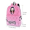 Roffatide Anime Demon Slayer Backpack Pink Geometric Gradient School Bag Laptop Backpack for Girls Ladies - Image 2