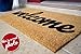 Welcome mat | Doormat for Front Door | Entryway Outdoor Floor mat | Cursive Welcome mat | Natural Coconut Coir | Brown Mat with Black Font |