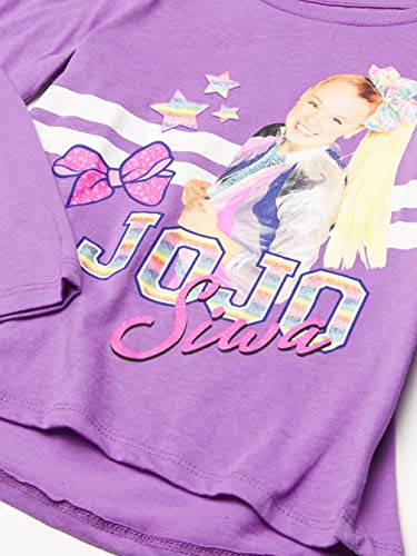JoJo Siwa 2-Piece Short Tee & Long Sleeve T-Shirt Bundle Set Bow, Unicorns-Girls Sizes 4-163