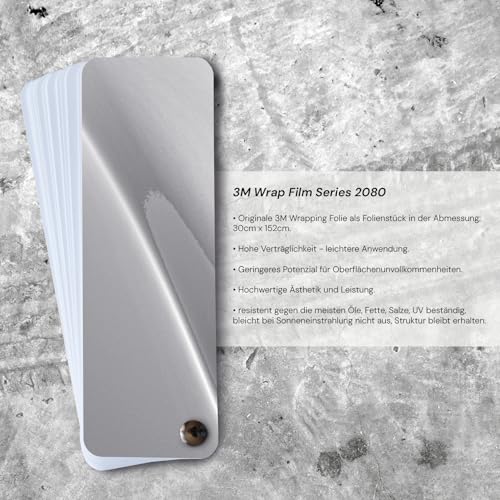 3M 2080 Self-Adhesive Car Wrapping Film - 30 x 152 cm - 3D Paint Protection Film - With Air Channels - For Car, Motorcycle, Boat - For Application (HG31 Storm Grey Ultra Gloss) - Image 4