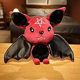 NatureMan Bat Plush Stuffed Animal Toys,Halloween Black Bat Decor Soft Hugging Plush Doll Toy Gifts,for Kids Birthday, Halloween, Christmas (red,11.8inch)