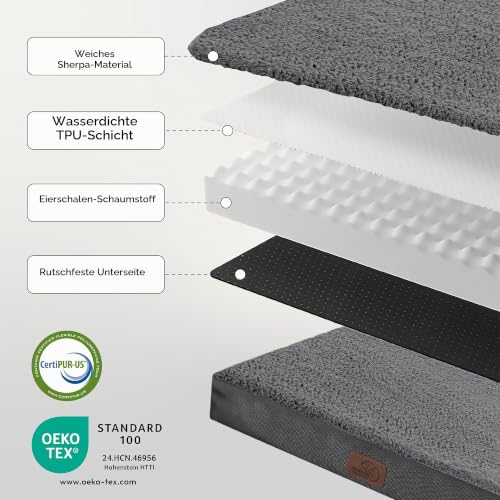 BEDSURE Orthopädisches Hundebett Große Hunde waschbar, 112x81cm dunkelgrau – Ansicht 4