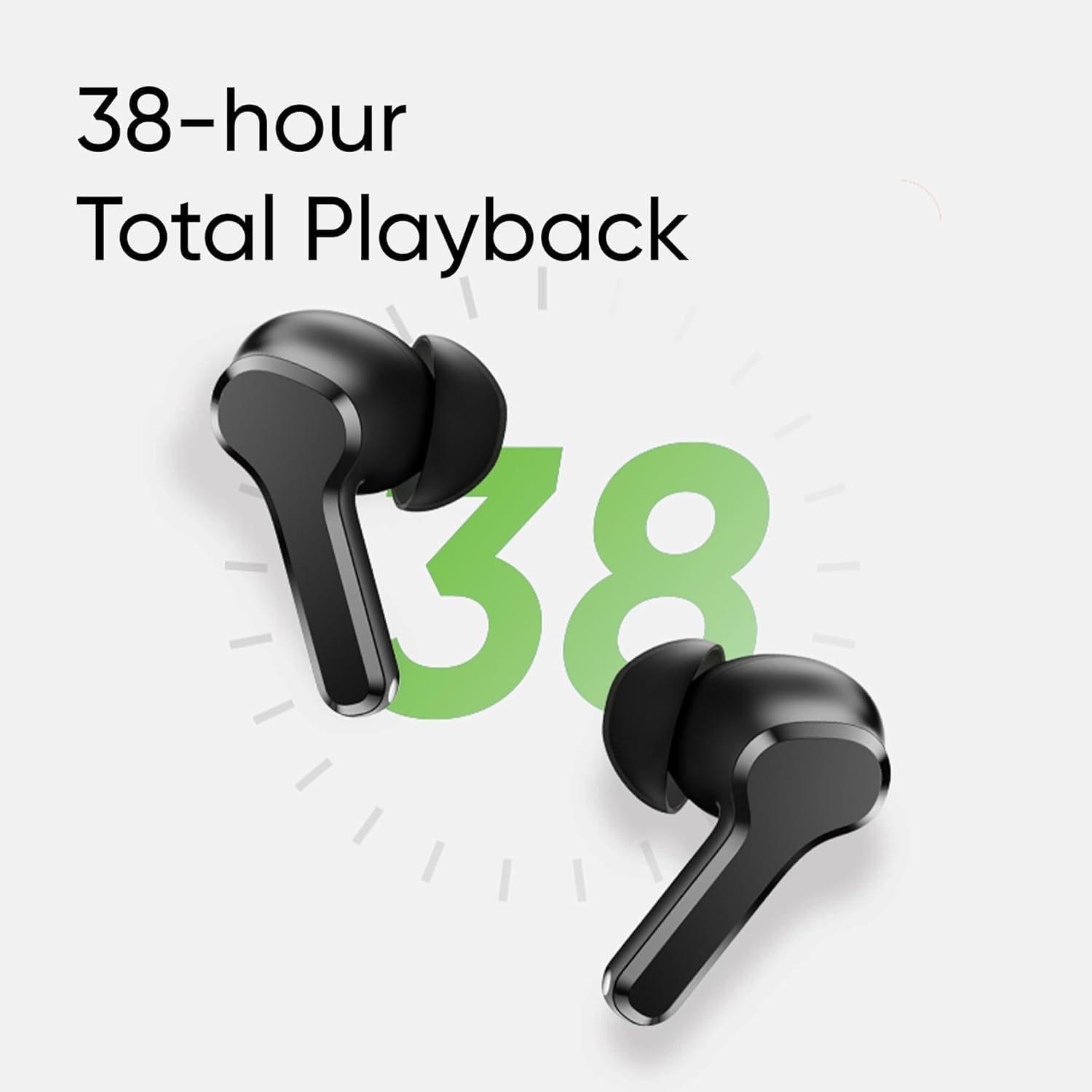 Wireless Ear Buds T110 True Wireless in Ear Earbuds with 10mm Dynamic Bass Boost Driver, 38 Hours Playback,Low Latency, Touch Control (Black with Yellow Interior)