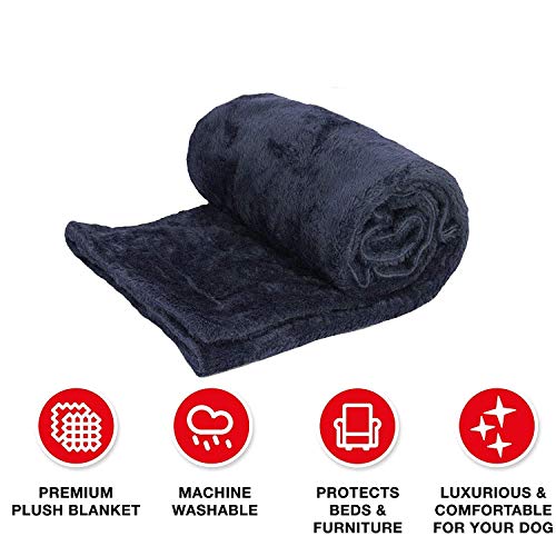 Fluffys-Luxurious-Premium-DogCat-Blanket-Soft-and-Warm-Pet-Throw-for-Dogs-Cats-Black-35-X-45-Medium
