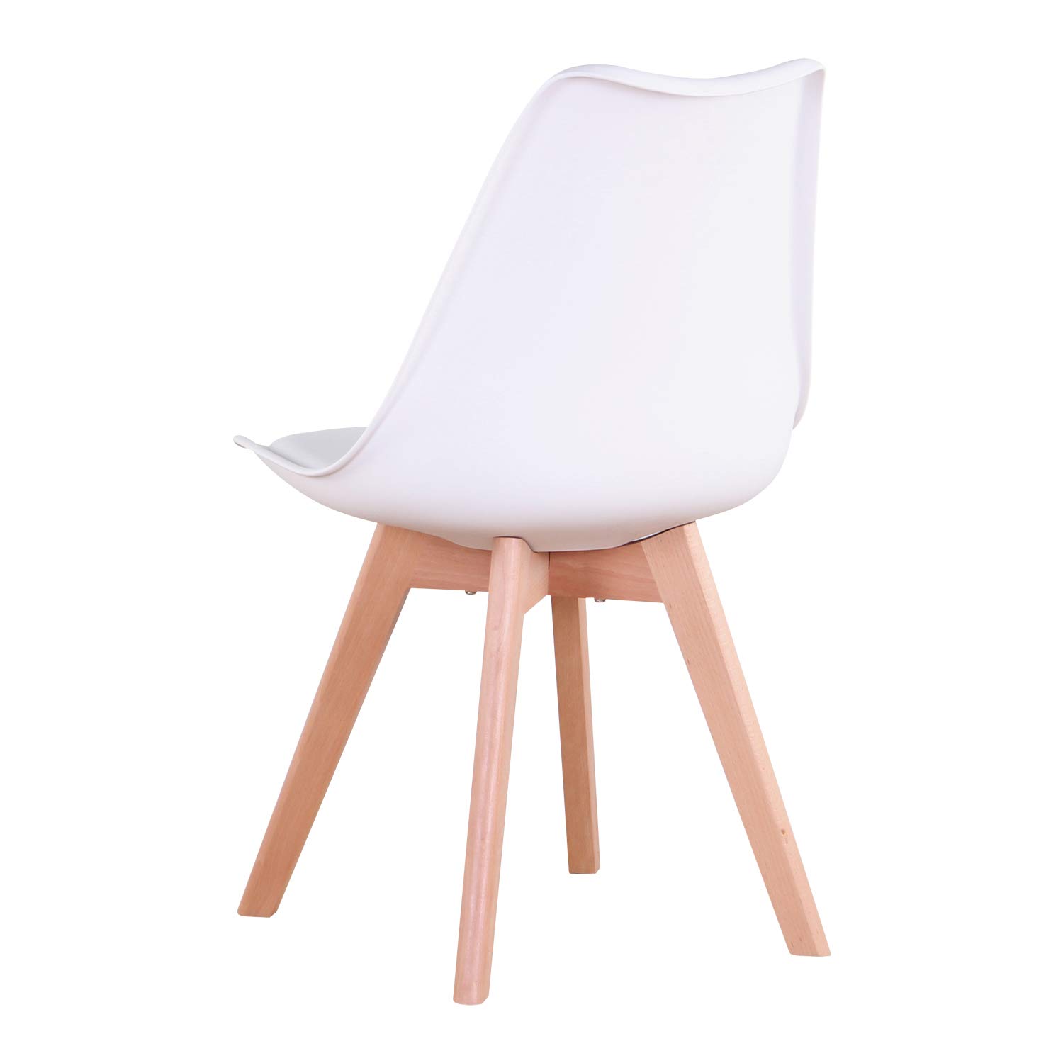 BenyLed Set di 4 Sedie da Pranzo Moderne, con Seduta Imbottita e Gambe in Legno di Faggio, Ideali per Sala da Pranzo, Cucina, Soggiorno, Camera da Letto, Bianco