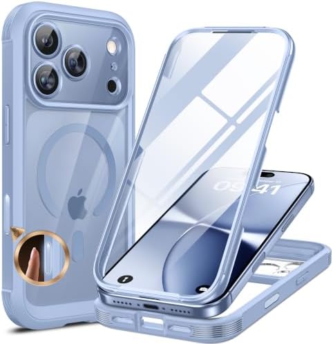 Miracase für iPhone 18 Pro Max Hülle für MagSafe,360°Stoßfest mit Glasfolie | Ganzkörper-Schutz mit Kratzfest Panzergla,Voll-Kameraschutz,Langlebige,Magnetisch holster Handyhülle f