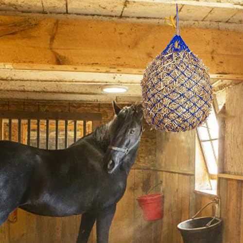 Tshiwort Redes de feno para cavalos, sacos de feno de 101,6 cm para cavalos com orifícios de aliment