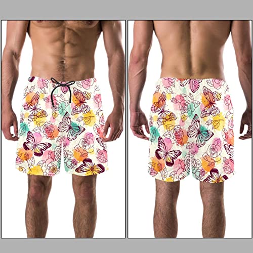 Maillots de bain hommes papillon roses évoquant la liberté des vacances