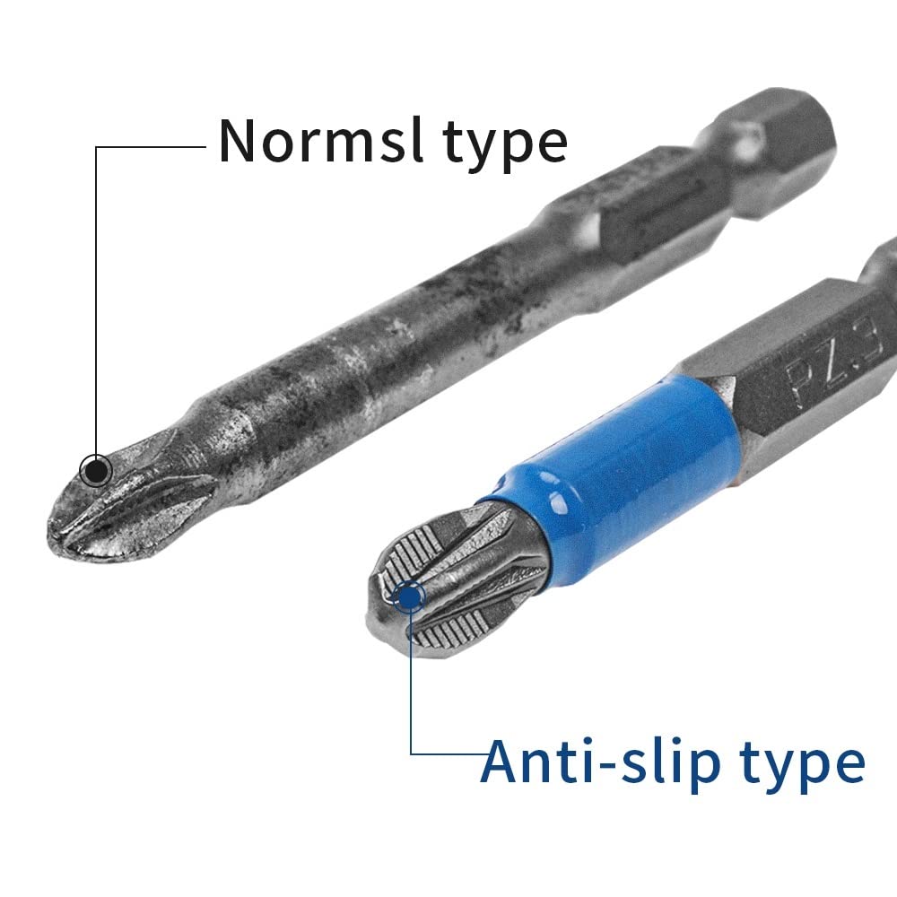 Jadeshay Screwdriver Bits,12 Pcs Magnetic Screwdriver Bits with PZ1 PZ2 PZ3 PH1 PH2 PH3 Impact Driver Bits S2 Steel Screw Driver Bits Set Hex Shank Head Suitable for Manual Electric and Cordless Drill - Image 3