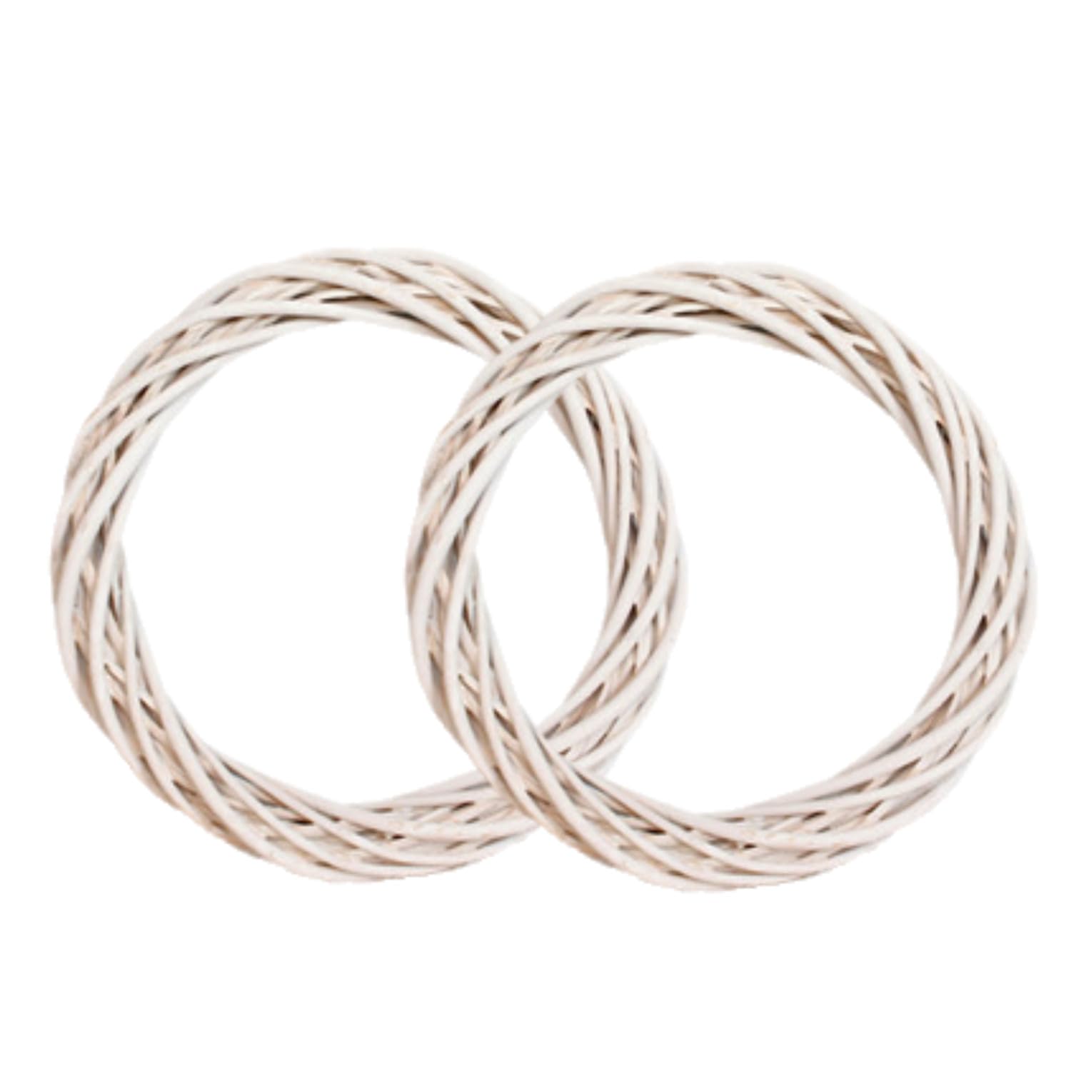 Weinrebenkränze, gewebter runder Weidenkranz, zum Basteln, Rattan-Kranz, Haustür, Wandbehang, Dekoration für Weihnachten, Halloween, Erntedankfest, Ostern, Geburtstag, Weiß, 30 cm, 2 Stück