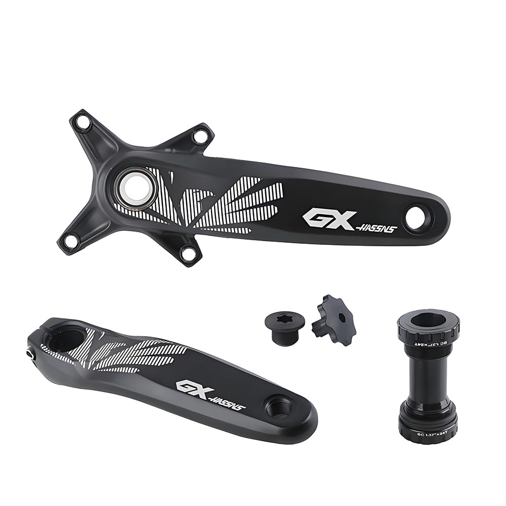HillMiles MTB 104 BCD Mountain Bike Crankset,170/175mm Bicycle Crankset, Optional Crank/Crank Bottom Bracket/Crank Bottom Bracket and Round Tooth Chainring (Crank and Bottom Bracket, 175mm Crank)