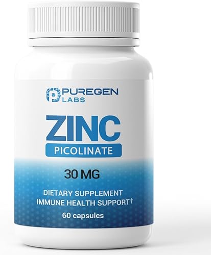 Suplemento de picolinato de zinc 30 mg [alta absorción] – Picolinato de zinc para sistema de apoyo inmunológico 60 cápsulas
