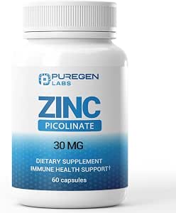 Zinc Picolinate 30mg [High Absorption] Supplement – Zinc Picolinate for Immune Support System 60 Capsules