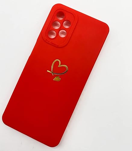 Miniatura 3 de Qokey Para Galaxy A32 5G de 6.5 pulgadas (no compatible con A32 4G), lindo corazón de amor dorado chapado en brillante con protección de cubierta de