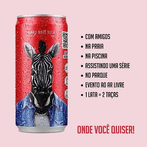 Zebrah Vinho em Lata Rosé Pinot Noir 269Ml