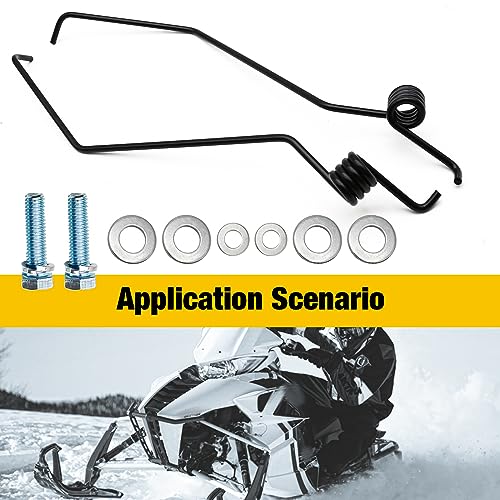 Image of SYOWADA Snowmobile Ice Snow Scratchers Kit Replacement for Polaris Arctic, Cat Ski, Doo, Yamaha Spring Steel with Mounts Cool Snow Ice Scratchers Replace# 4E565768