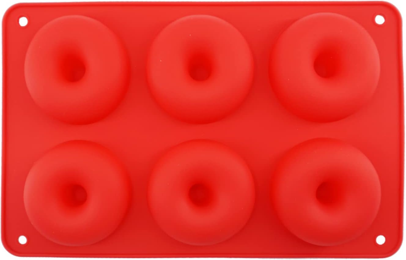 Silicone Baking Tray Donut Mold Home Diy Silicone Bakery Baking Pan Decoration Mould Non Stick Donut Tools Dessert Molde 4Pcs Red