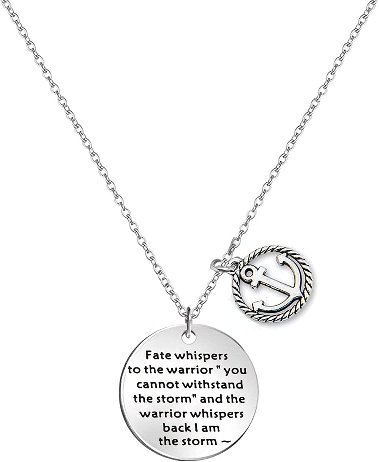 GenericEncouragement Necklace I am The Storm Fate Whispers to The Warrior Necklace Inspirational Jewelry Gift
