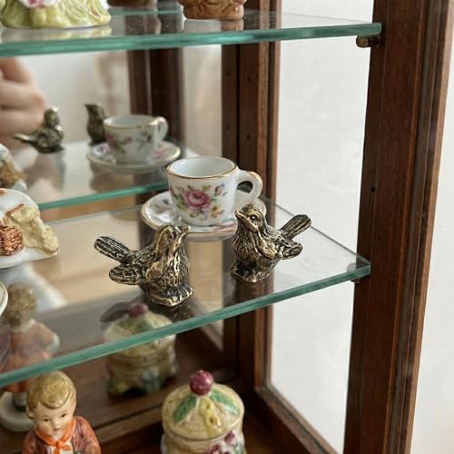 Set de 10 Figuras Pequeñas de Pájaros de Latón Dorado miniatura 6