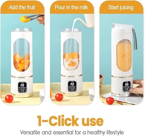 Compact Juicer Blender 450ml, 12 Blades, USB Rechargeable Smoothie Maker with Travel Lid for Fruit, Milkshakes, Protein Drinks, Fresh Iced Beverages, For Home, Gym, Outdoors (Purple) - Image 5