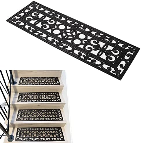 tonchean Non Slip Step Mats Rubber Stair Treads 5 Pack Outdoor & Indoor Stair Mats 75x25cm Staircase Step Treads Stair Protector Mats Waterproof Garden Stair Covers for Home Commerce