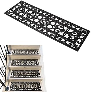 tonchean Non Slip Step Mats Rubber Stair Treads 5 Pack Outdoor & Indoor Stair Mats 75x25cm Staircase Step Treads Stair Protector Mats Waterproof Garden Stair Covers for Home Commerce
