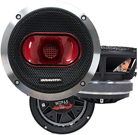 Gravity WZP65 Warzone Series 6.5" inch Pro Midrange Coaxial Loud Speaker 4-Ohms with 600 WATT Max, 1 Speaker Corrugated Speaker Surround with Oversize Magnet Motor Structure