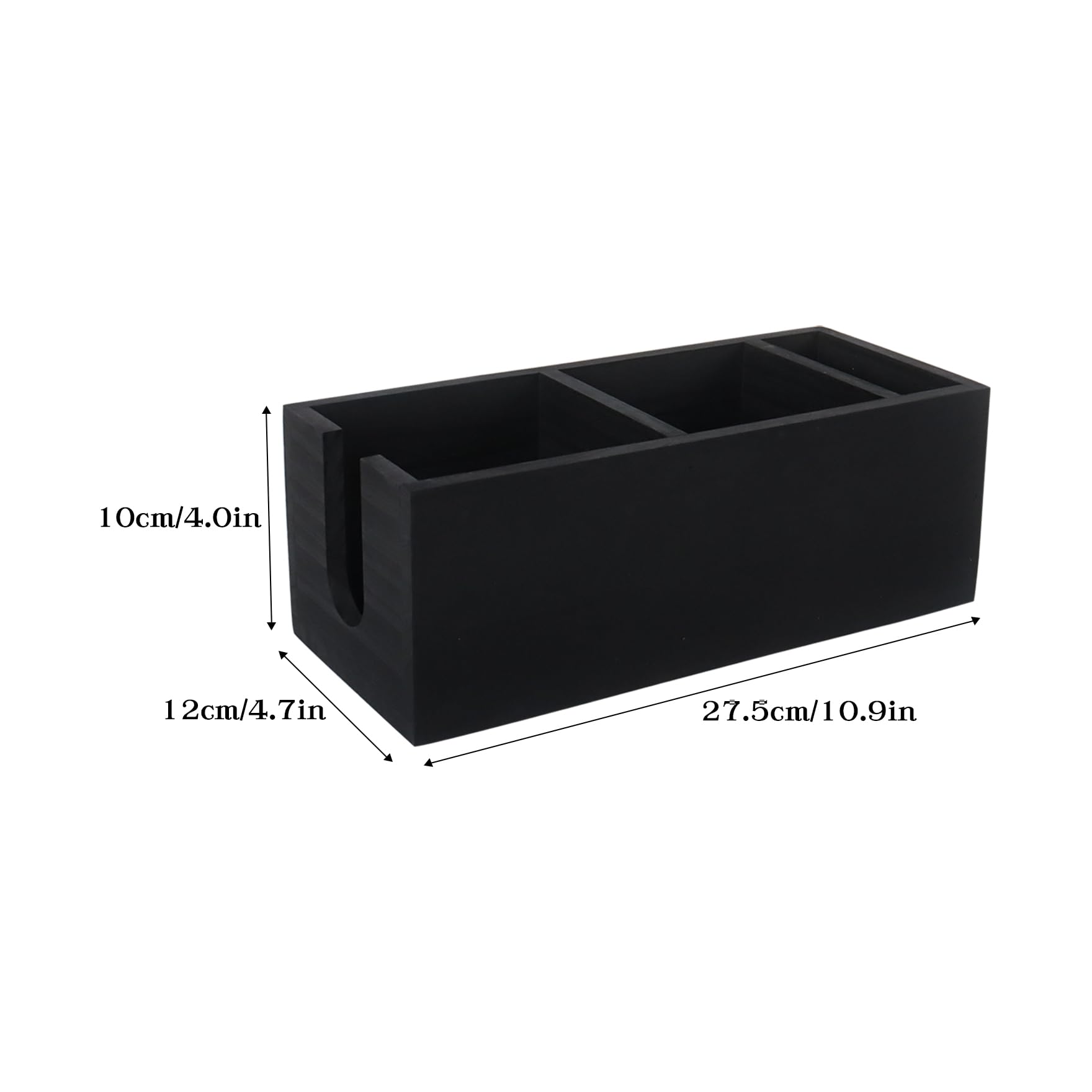 Klmnop Soporte para tazas de café para encimera, soporte desechable de madera para tazas de café, organizador de estación de café para tapa de taza, agitadores y cápsulas (negro)