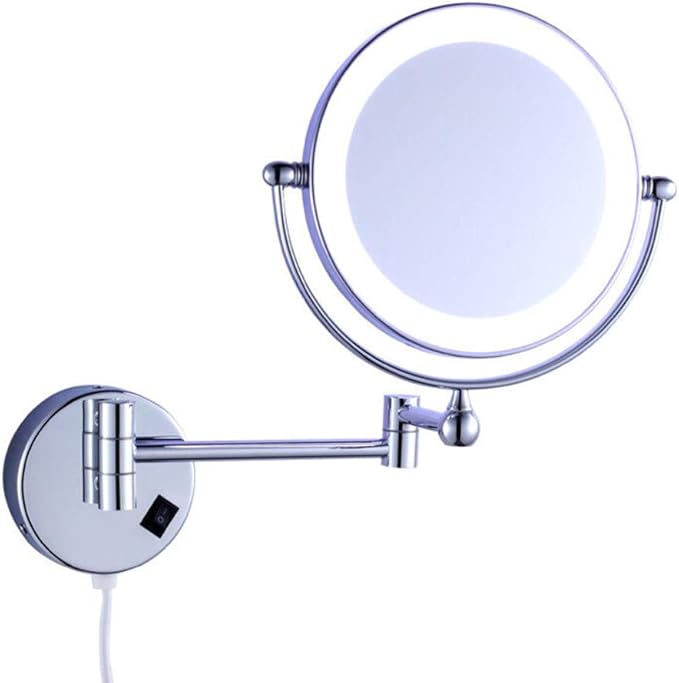 RHIYMWHKN Cosmetic Mirror with Light and Magnification Wall Mount