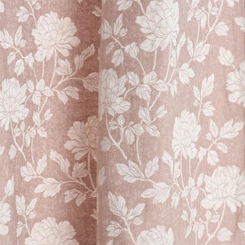 Image of haus & kinder Printed Jacquard Window Curtain 5 Feet Long Pack of 1 Window Curtain, 5 Feet Curtain for Window (Chateau Rose, Blush Nature Design 130x152 CM)