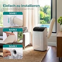 SereneLife Klimaanlage Mobil 12.000 BTU mit Heizfunktion – Kleine Klimaanlage für Zimmer bis 32 m² | Kühlen, Heizen, Entfeuchter & Ventilator | 48 dB | Grau – Ansicht 6