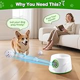 Automatic Dog Ball Launcher with 6 Tennis Balls, Dog Ball Thrower for Small & Medium Dogs, 3 Adjustable Distance 16-49FT, Interactive Dog Toy Ball Throwing Machine for Indoor/Outdoor - Image 3
